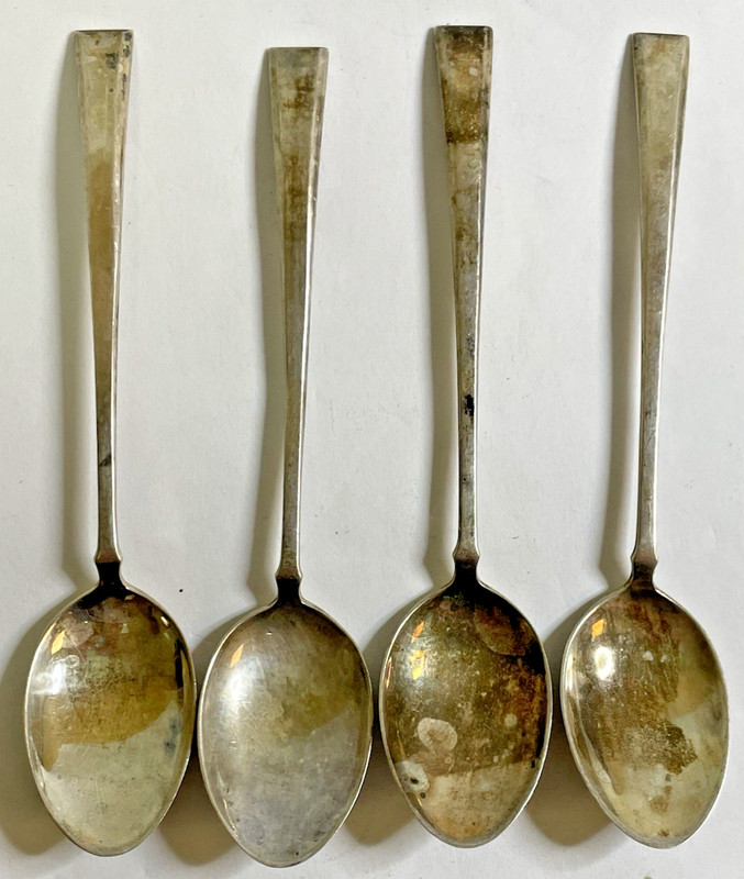 Set of 4 Sterling Silver 950 Vintage Sugar Spoons 31.1 Grams