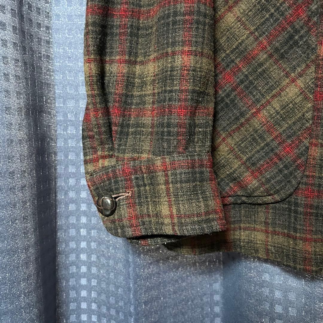 Pendleton Wool Coverall S Check Gray Vintage 90s - image 4