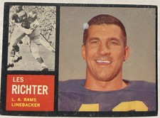 1962 TOPPS FOOTBALL LES RICHTER #86 RAMS VG
