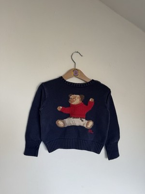 Ralph Lauren Strickpullover Bär 24m Baby Junge Preppy Designer Pulli