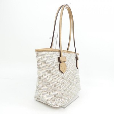 MOREAU PARIS Tote Bag Schultertasche Beige Gold Hardware Authentisch Damen Un...