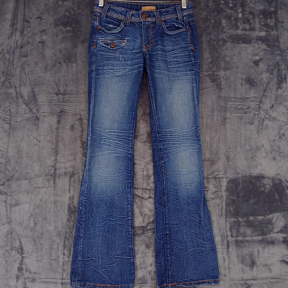 Pantalones de mezclilla Yanuk para mujer 26 azul corte bota tiro bajo elásticos hechos en EE. UU. Foto 2 de 4