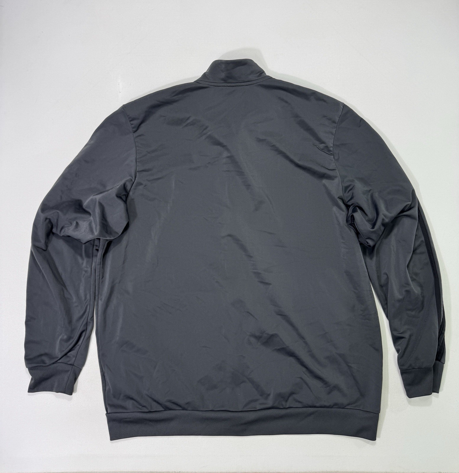 Adidas Essentials Track Jacket Zip 3-Stripes Gray… - image 2