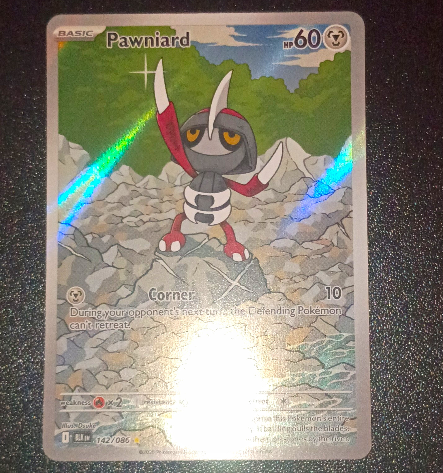 Pokémon TCG Pawniard 142/086 SV Black Bolt Common Reverse Holo English 60 HP