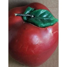 Large Vintage Red Apple Shaped Figural Candle Sun It Corp. Nice Décor Or Use