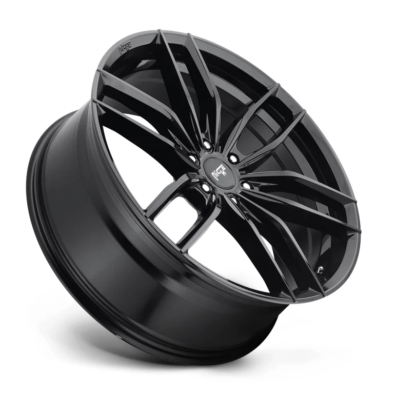 22 6X120 CUSTOM WHEEL & TIRE PACKAGE SET ALL SEASON NEW GLOSS BLACK LEXANI Foto 4 de 4