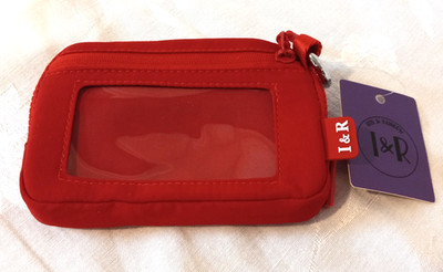 Iris and Rainbow NWT red ID wallet 2 compartments key ring