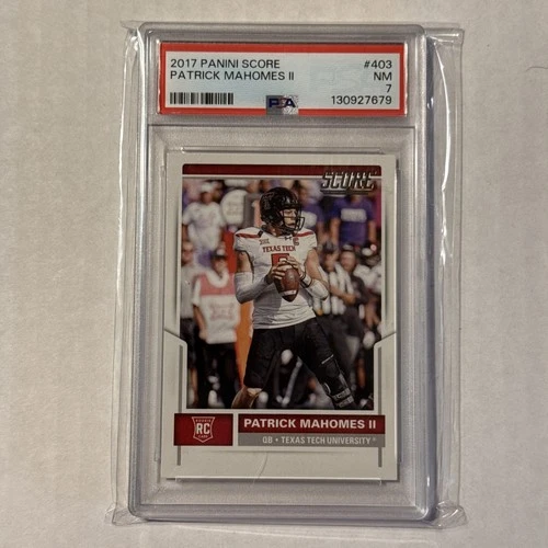 2017 Patrick Mahomes II Panini Score #403 RC PSA 7 Kansas City  Rookie Card