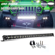 26"inch Led Light Bar Single Row Spot Flood Combo Work UTE Truck SUV ATV 25" 27"