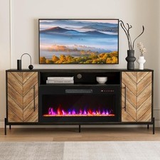 68" TV Stand with 36" Electric Fireplace Heater