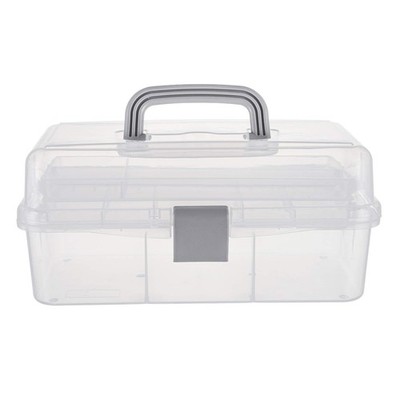 12-Inch 3 Layers Plastic Craft Organizer Box Storage Container First Aid Carr...