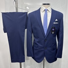NEXT TAILORING Blue Slim Fit Machine Wash Modern 2 Piece Suit C44R W34 L29