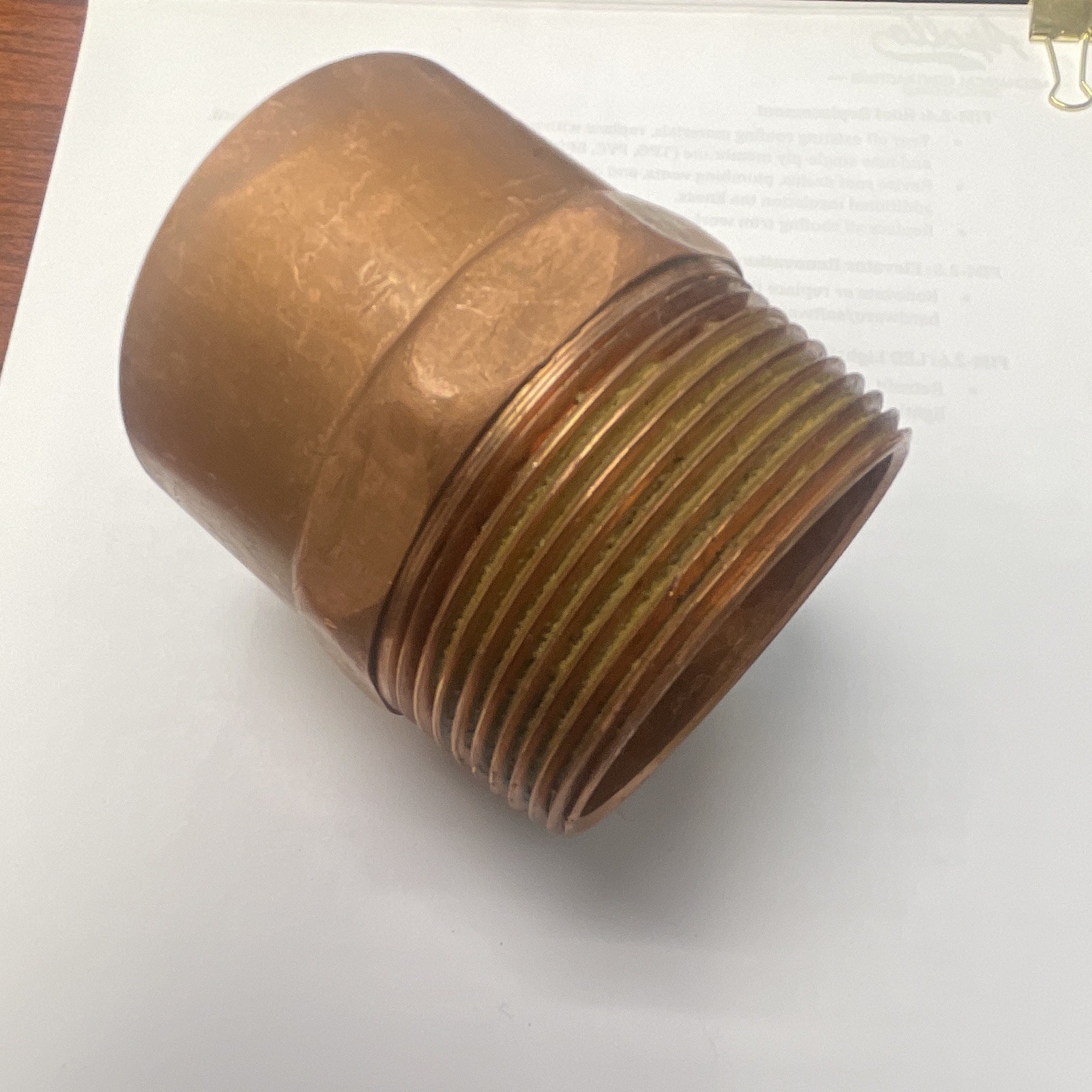 Copper 2 1/2” Sweat x Male NPT Adapter