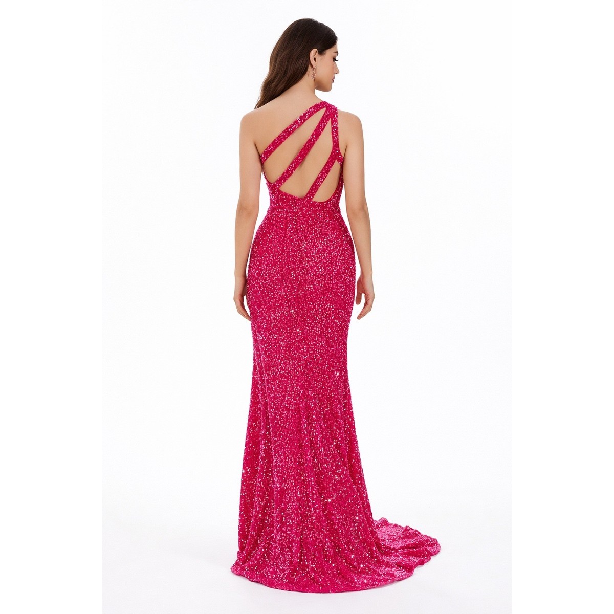 chinese dress ladies Honey Pink Sequin Maxi Dress - US 16 main image 1