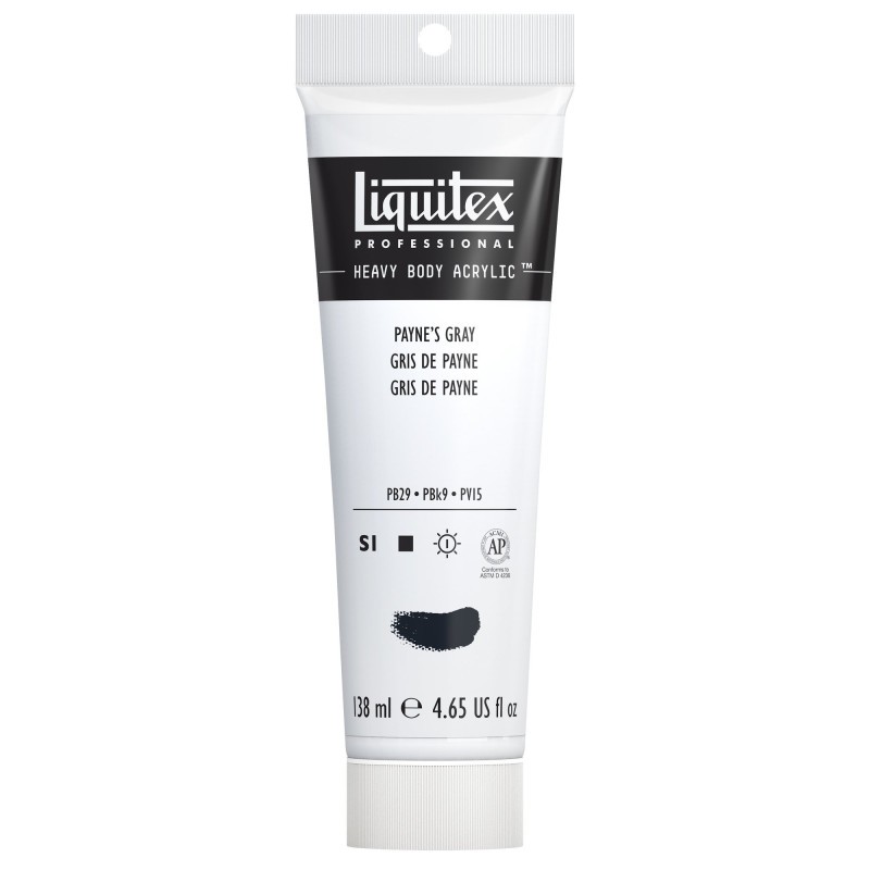 Peinture acrylique gris de payne Liquitex Heavy Body en tube de 138ml