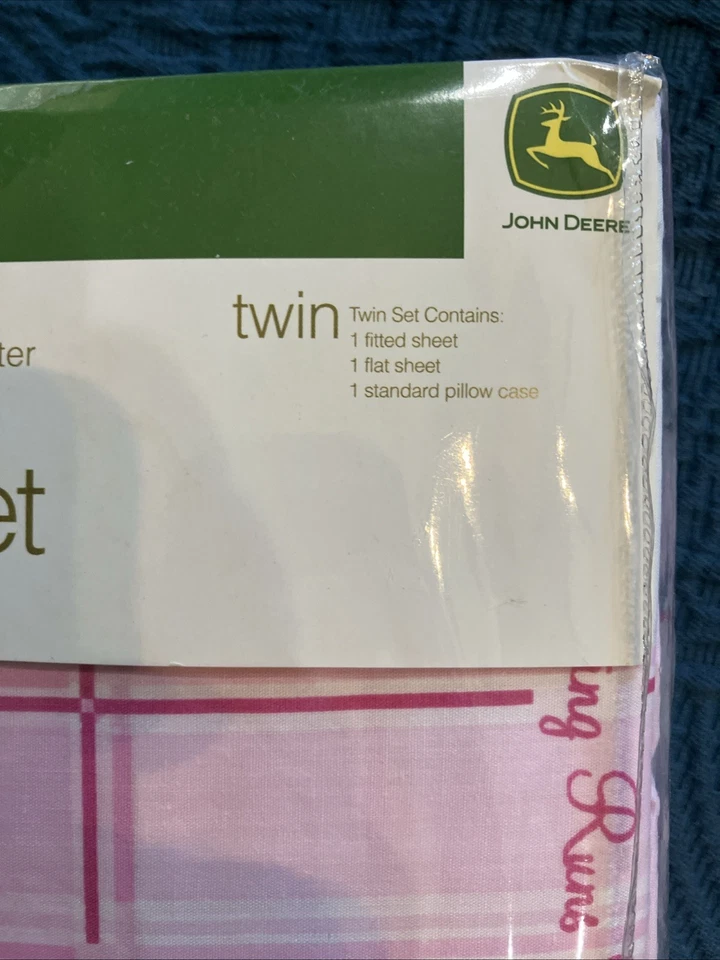 New John Deere 3 Pc. Twin Sheet Set Camo Pink Nothing Runs Like A Deere Sealed! - Image 2 of 4
