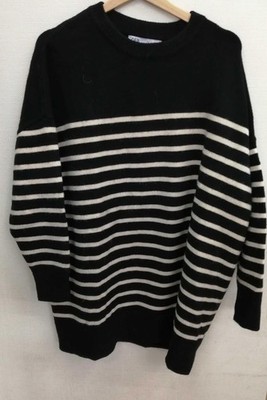 ZARA Knit Sweater BLK×BEG Used