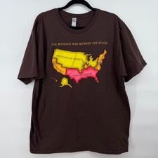 Funny Soda Pop Cola Map T Shirt XL Beverage War Graphic Shirtw00t