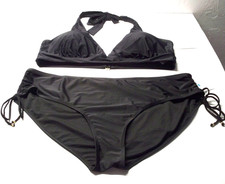 NEW Time and Tru Black Swimsuit Bikini Set size 3X 24W-26W NWT
