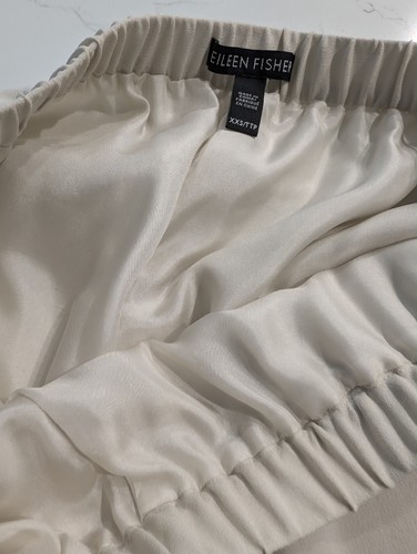 Eileen Fisher Womens 100% Silk Light Beige Tan Straight Leg Pants Size XXS - Picture 9 of 11
