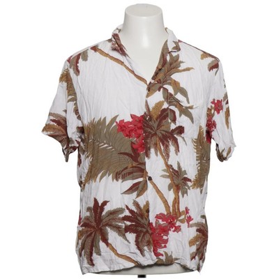 Kurzarmhemd, Größe: 2XL, Weiß/Mehrfarbig, Blumen, Herren #OSn