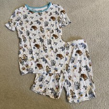 Free Birdees Kids Size 8 Two Piece Pajama Set Bamboo Animal Party Shorts