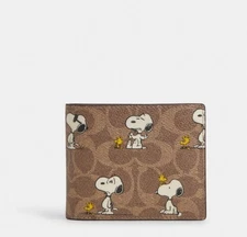 Coach X Peanuts 3 In 1 Wallet In Signature Canvas With Snoopy Print CBK56
