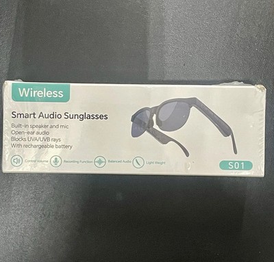S01 Bluetooth Audio Sunglasses with Speaker, Mic, UV Protection, Rechargeable Ne