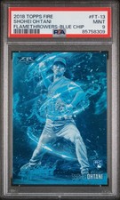 Shohei Ohtani FLAMETHROWERS BLUE CHIP! PSA 9 Mint!  2018 Topps Fire  #FT-13 RC