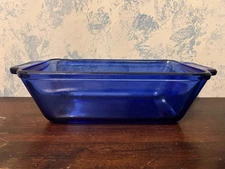 Anchor Hocking 5" x 9" Ovenware Loaf Pan Bread Cobalt Blue Dish Baking 1.5 Quart