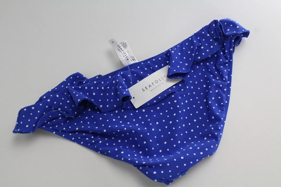 Traje de baño Seafolly UK14 azul bikini hipster parte inferior elástica puntos para mujer Foto 2 de 4