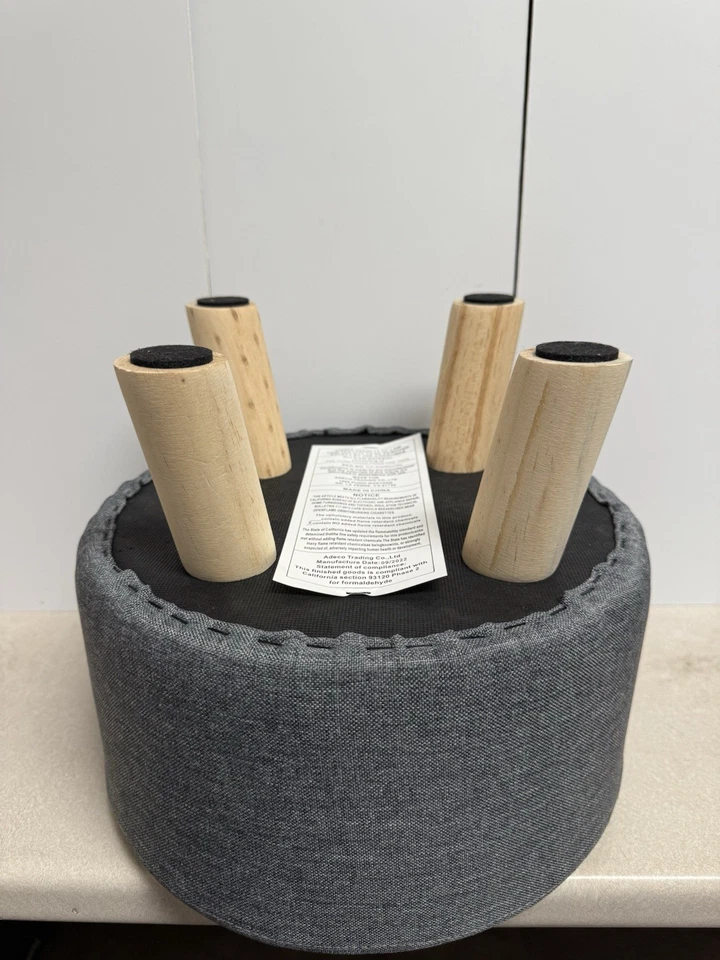 Mini Gray Ottoman  - Image 3 of 4