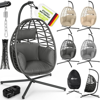 tillvex  Hängesessel mit Gestell Indoor Outdoor Hängestuhl mit Kissen Kängekorb