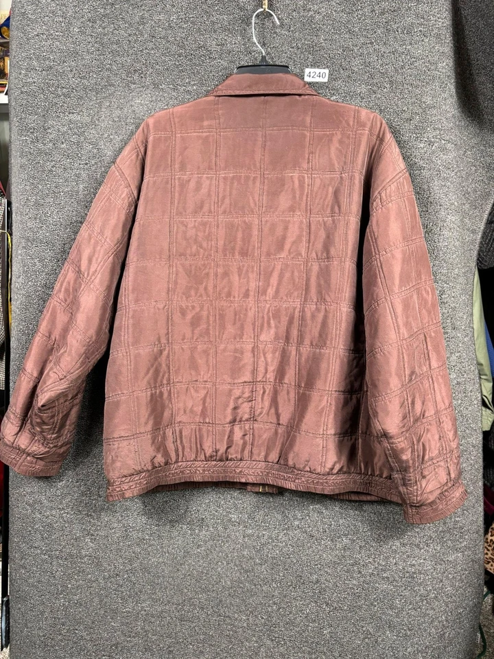 Chaqueta Outbrook Para Hombre XL Acolchada Cremallera Completa Ligera Seda De Colección Rara Foto 2 de 4