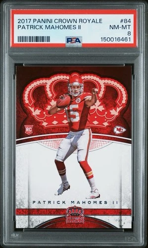 Patrick Mahomes Rookie 2017 Panini Crown Royale #84 RC PSA 8