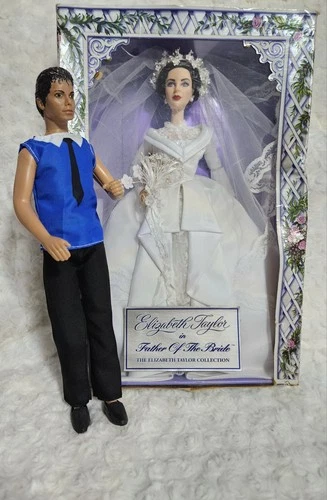 Mattel Elizabeth Taylor in Father of the Bride Doll and Michael Jackson Doll