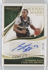 2019 Panini Immaculate Modern Marks Gold 10/10 Sterling Brown #MM-SBR Auto 8tj
