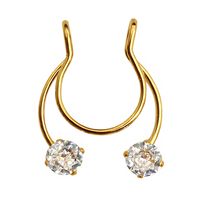 Fake Clip On Septum Piercing Cz Edelstein Gold Hufeisen Nicht Piercing KöRper...
