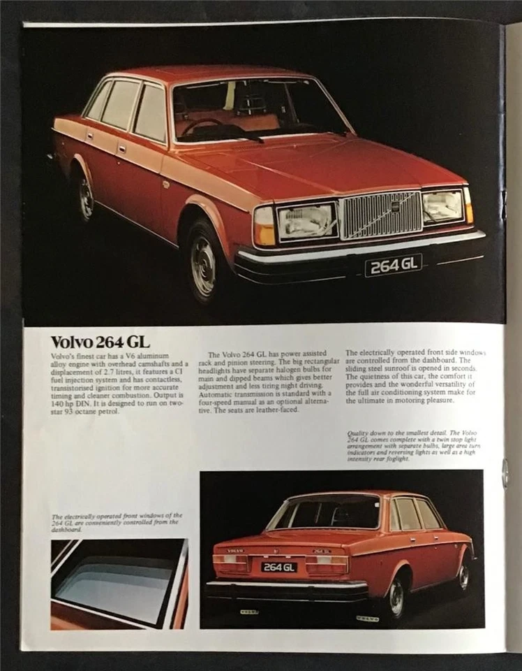 VOLVO 244GL/DL 245DL/DLE 264GL Car Sales Brochure For 1976 Ref 2750-76 - Image 3 of 3