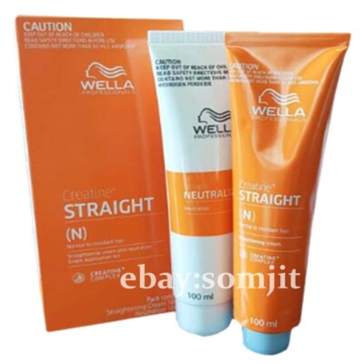 WELLA STRAIGHT(N) Hair Straightening Cream Permanent Intense Creatine Set 1 Box.