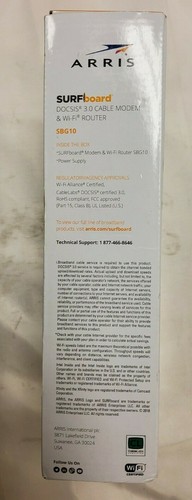 ARRIS Surfboard SBG10 DOCSIS 3.0 Cable Modem & AC1600 Dual Band Wi-Fi Router - 第 9/10 張圖片