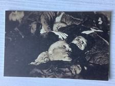 ANTICA CARTOLINA MORTE MORTO  DUCE MUSSOLINI CLARETTA PETACCI IN BIANCO E NERO