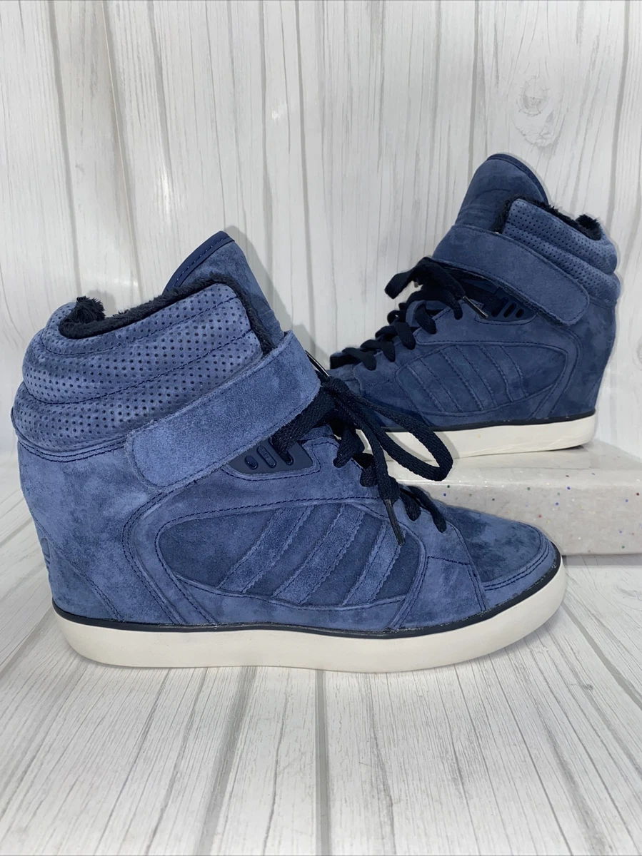 verzoek Verzakking Reizen Adidas Amberlight Up Blue Suede Wedge Sky Hi Sneaker size 9, Hard to find!  | eBay