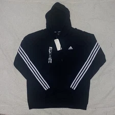 adidas Men's Size LG Essentials Logo Graphic Pouch Pullover Hoodie Black $55.00