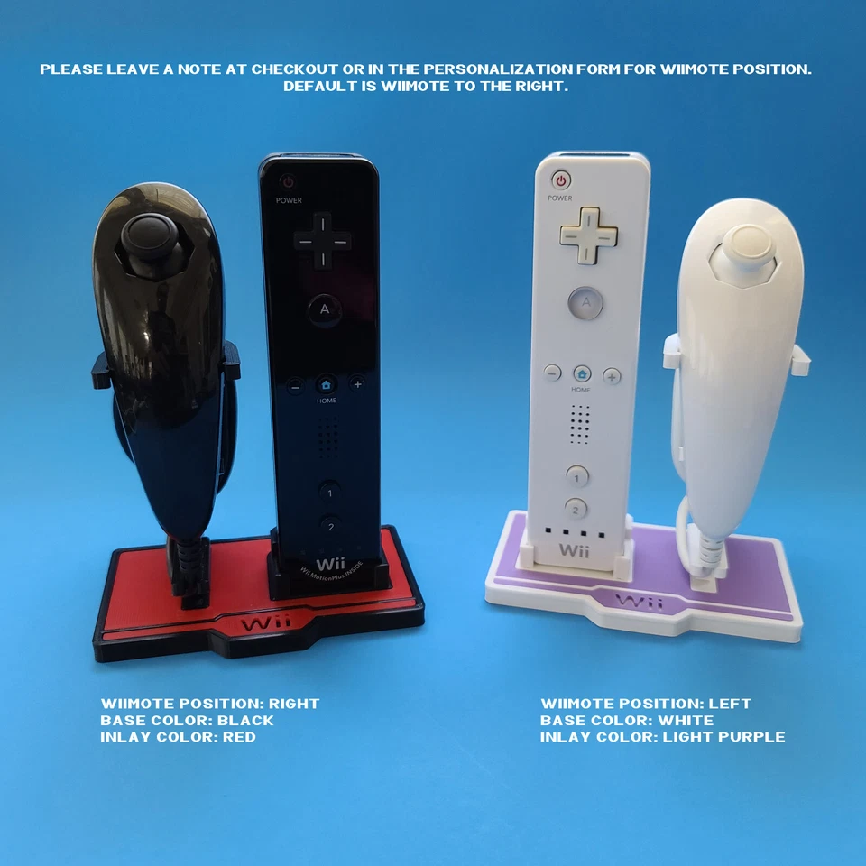 Display Stand for Nintendo Wii Wiimote and Nunchuk Controllers Custom 3D Printed - Image 2 of 4