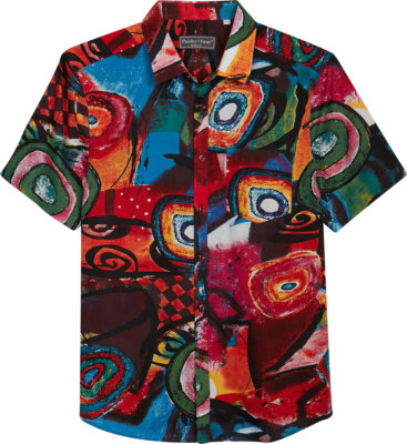 Paisley Gray Men's Slim Fit Button Front Shirt XL NWT Short Sleeves  Abstract