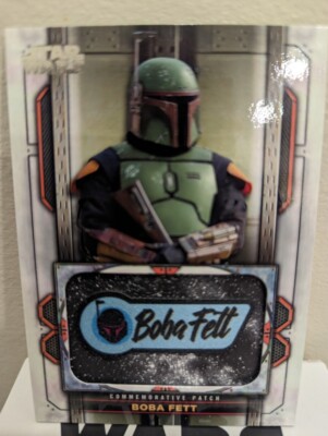 boba fett card sleeves THE BOOK OF BOBA FETT PATCH RELIC CARD #MP-2 TOPPS 2022 STAR WARS
