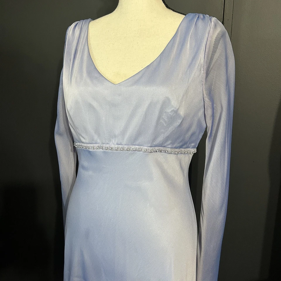 Vestido de Noche Vintage Y2k Años 90 Regencia Imperio Cintura Hada Etéreo 6 Baile de graduación Foto 4 de 4