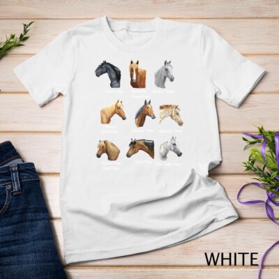 Horse Breeds horseback riding Equestrian gift for women Unisex T-shirt