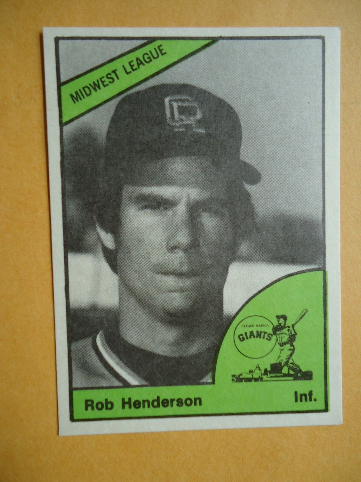 Rob Henderson - 1978 TCMA Minors Baseball card #249 - Cedar Rapids Giants - Inf